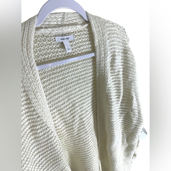Nine West | NWT | White Open Cardigan | Women’s Warm Cardigan | Size Large - Picture 3 of 4